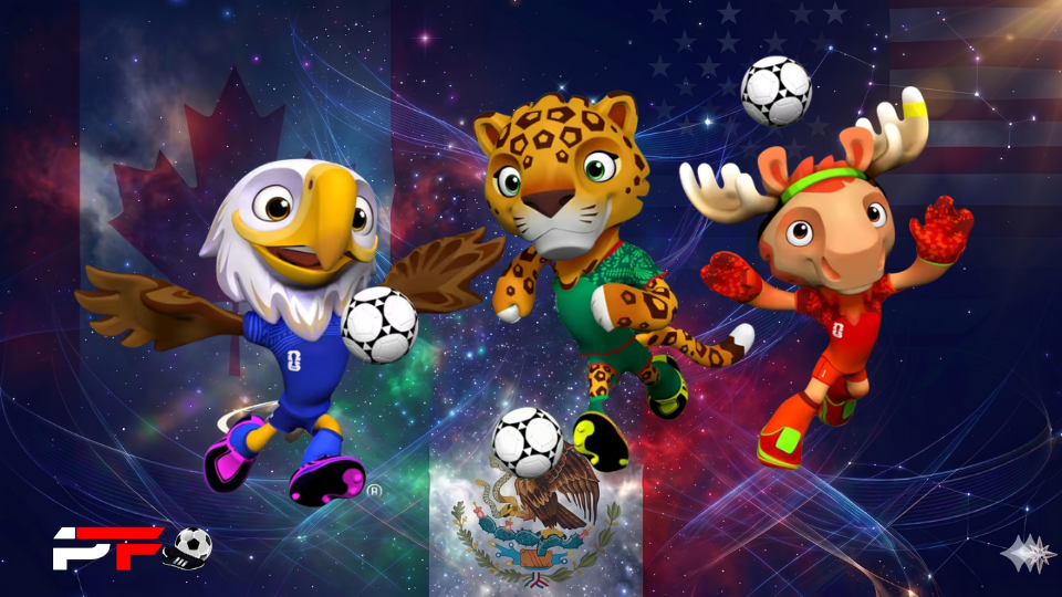 Las tres mascotas oficiales del mundial 2026: Zayu, Maple y Clutch representando a México, Canadá y Estados Unidos